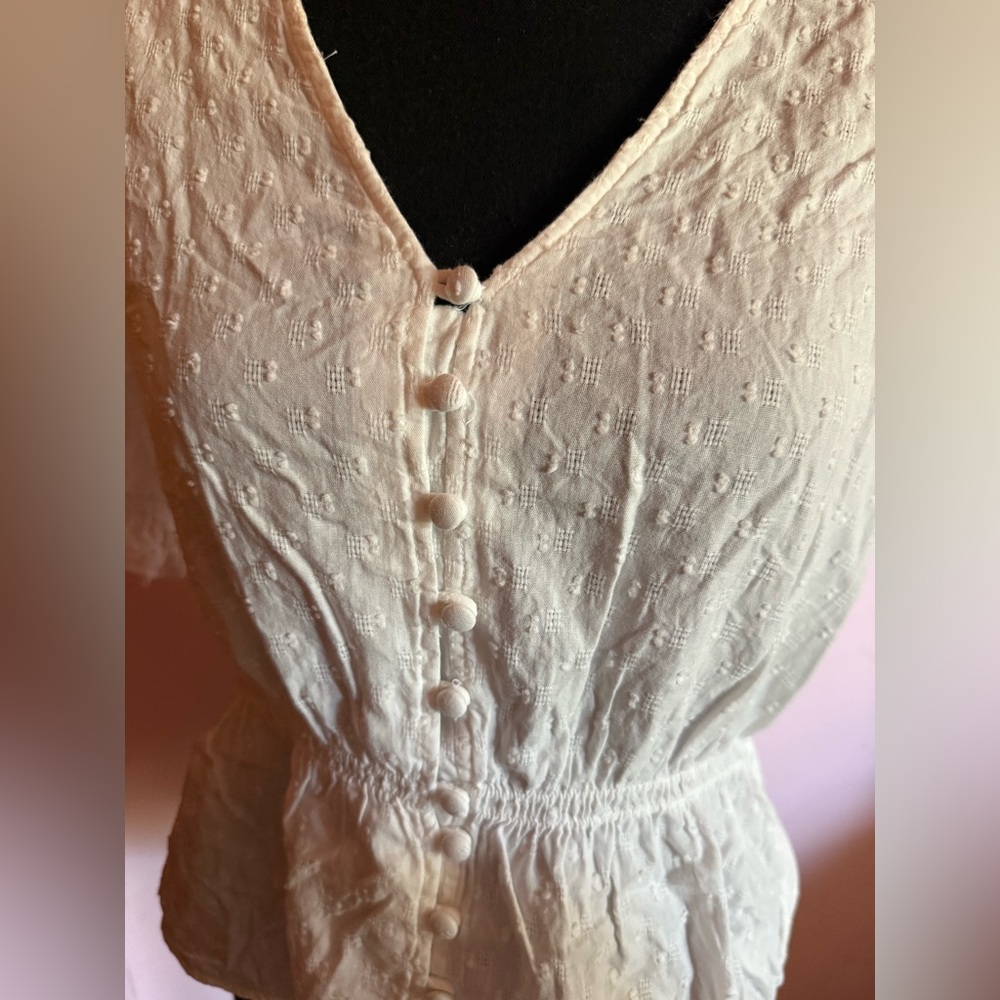 Madewell Button Up Waisted Blouse - Picture 4 of 10